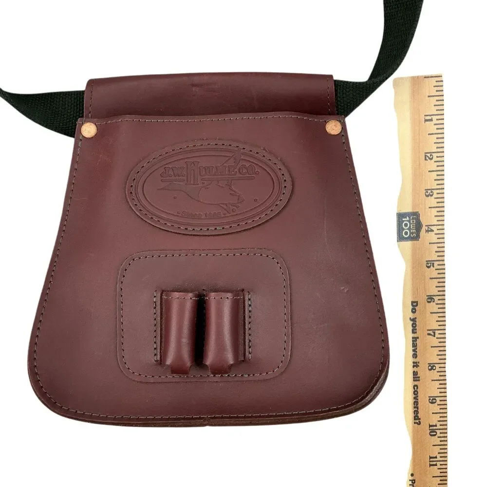 J.W Hulme Leather Shooting Shell Pouch Hunting Cartridge Bag Oxblood USA Vintage